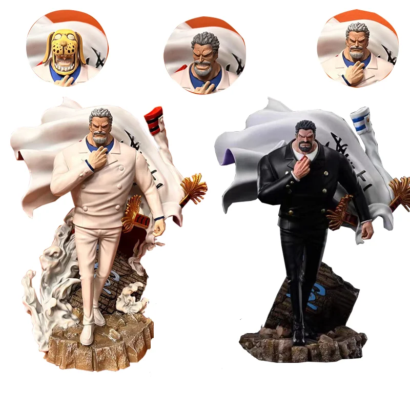 XM 43CM Gk Monkey D Garp Three Heads Collectible Figuras Anime one pieced Figure Doll Toys Model toys