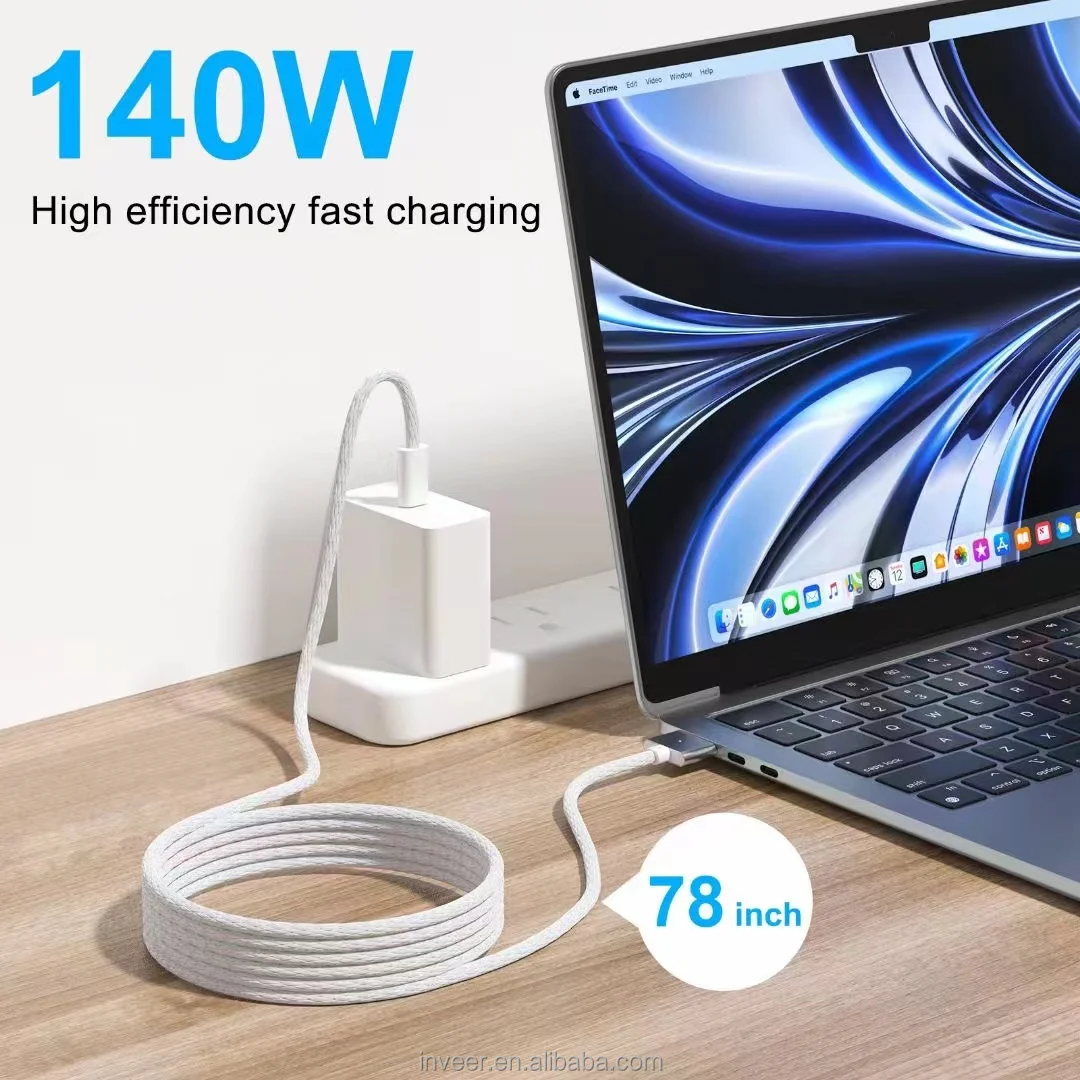 inveer 140W USB C to Magnetic 3 Charging Cable Cord 2m Compatible with MacBook Air (M2, 2022) and MacBook Pro (14-inch, M2,