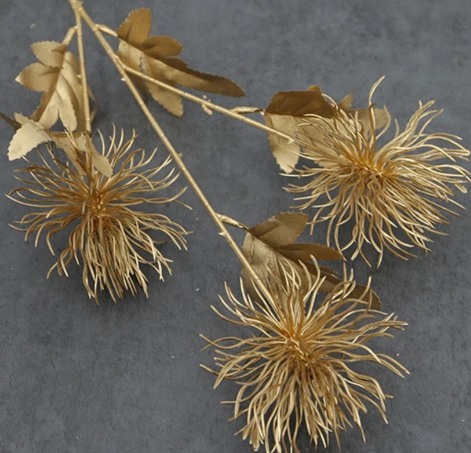 Artificial Gold Eucalyptus Leaf Wedding Ginkgo Golden Leaves Decoration A variety artificial golden plant leaves