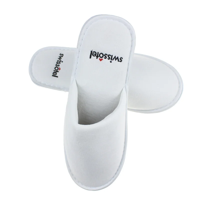 Free sample custom logo printing Chinese factories supply different types of disposable hotel slippers