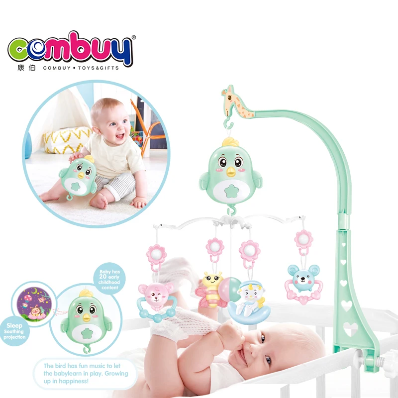 
Toddler bedside mobile projector hanging toys baby bed bell holder 
