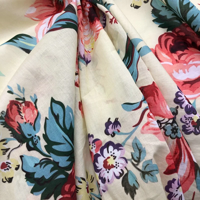 
Latest Malaysia Customer Printed 100% Cotton Voile Swiss Fabric for Summer Dress Hijab 