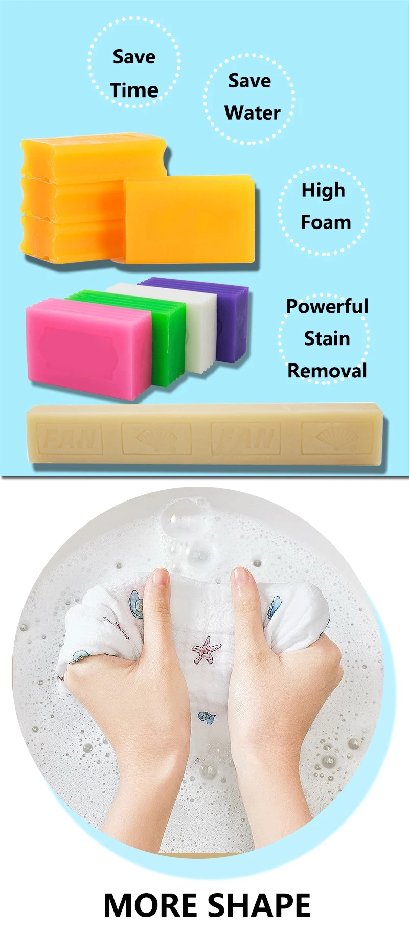 Factory Price OEM ODM Yellow Laundry Bar Soap Noodles Washing Soap