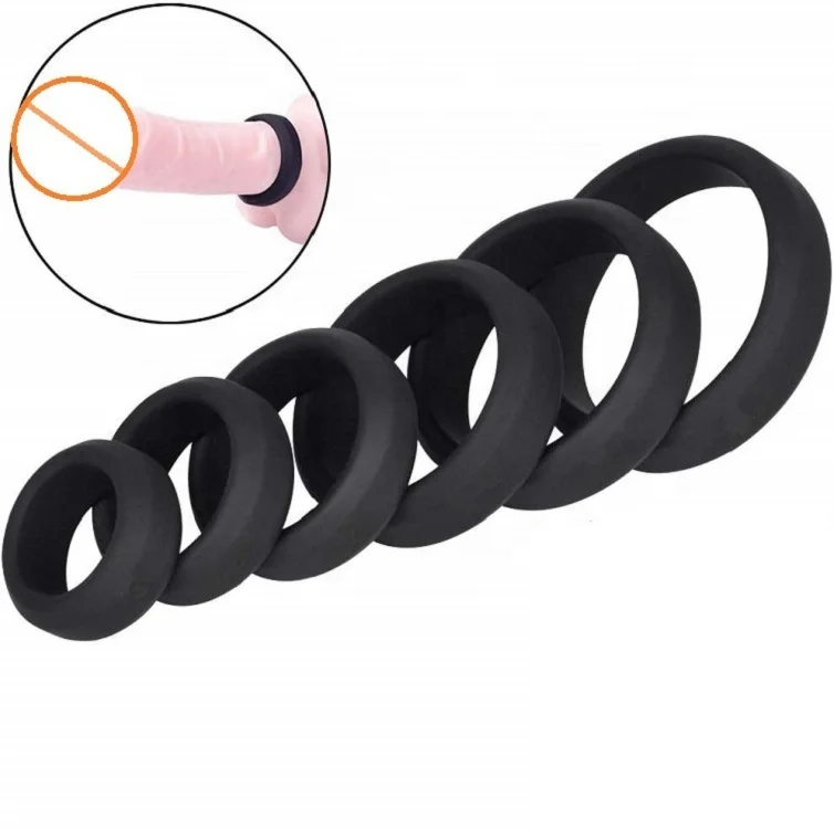 Silicone Cock/Penis Rings Set with 6 Different Sizes for Erection Enhancing, Long Lasting Stronger Stretchy Adult  Toys for Men