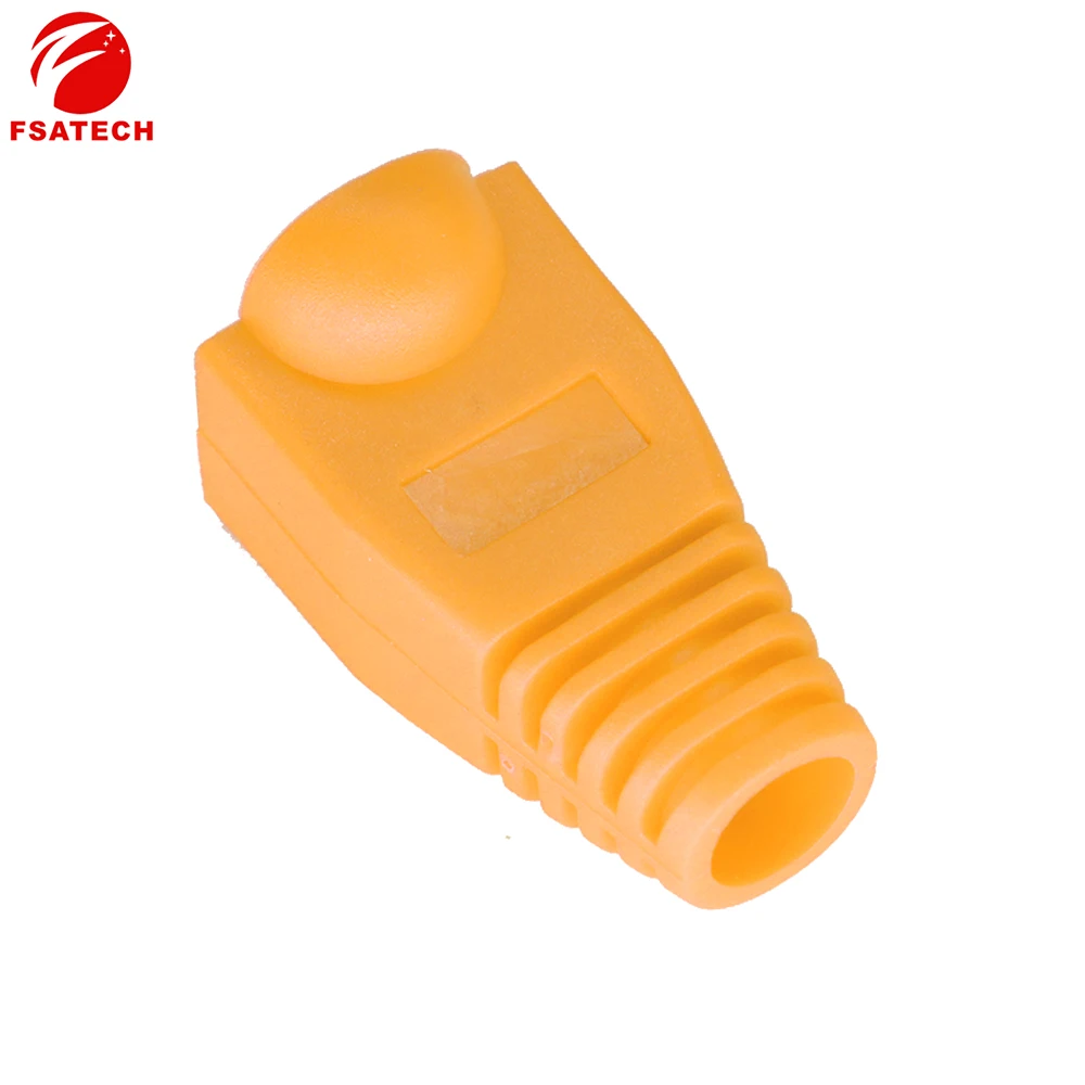 Сетевой разъем FSATECH Ethernet RJ45 прозрачная головка многоцветная оболочка защитный резиновый Соединитель с