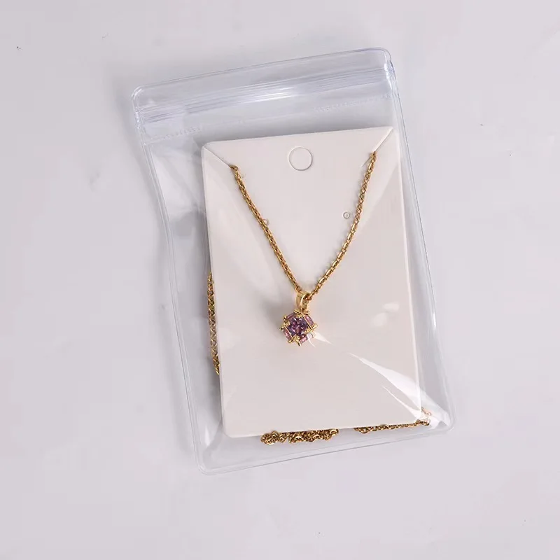 High Quality PVC Transparent Jewelry Storage Packaging Bag Thickened Dust/Oxidation Proof with Zipper for Earrings Necklaces