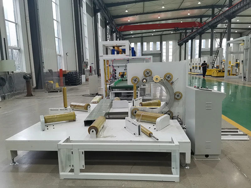 Automatic horizontal steel wire tire hose tube coil ring stretch film wrapping machine.jpg