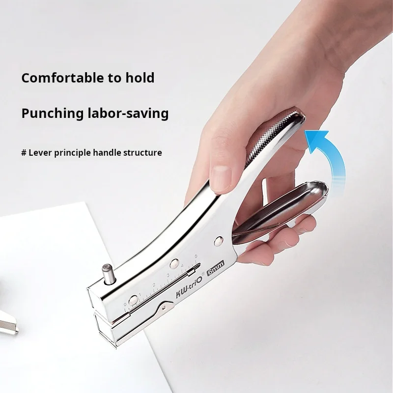 Ultra-Deep Handheld Metal Hole Punch Suitable for Students and Professionals 6mm Punching Tool