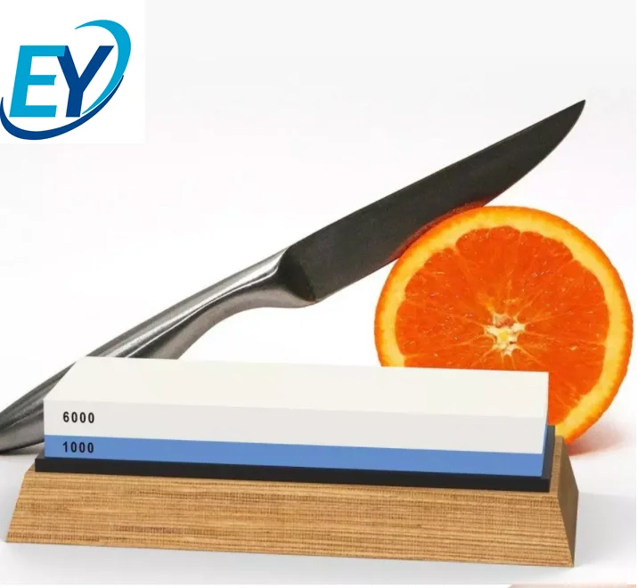Double Sided Whetstone 400/1000 and 3000/8000 Professional Manual Natural Sharpener Stone with Non-Slip Base