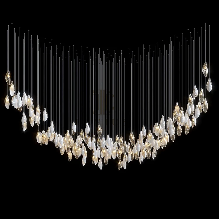 Modern Design Custom Indoor Decoration Fixture Hotel Hall Lobby LED Chandelier Lamp