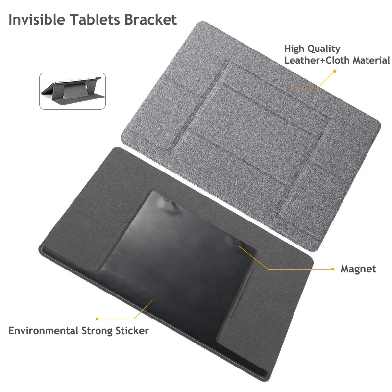 
Hot Selling Universal Tablets Holder Foldable Leather Stand Lightweight Laptop Bracket for iPad 2 3 4 5 Air Pro 2020 and Samsung 