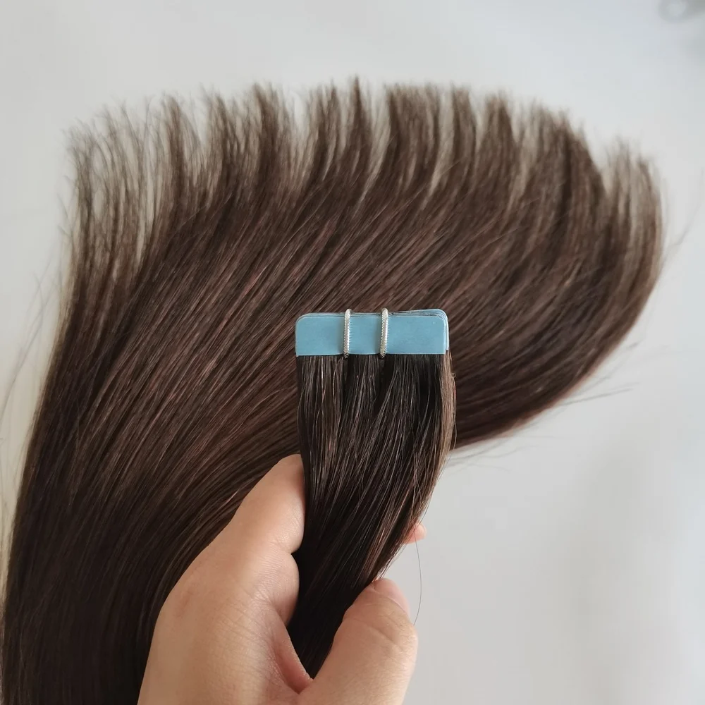 European Double Drawn Russian High Quality Natural Remy Human Hair Tape Hair Extension