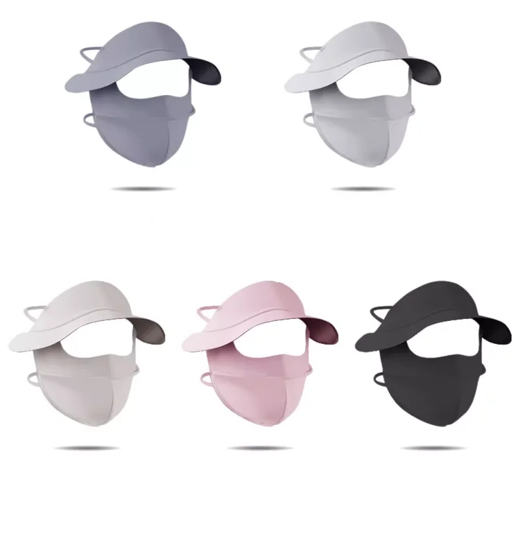 Breathable Full Face Ice Silk Face Cover For Women Outdoor Summer Sunscreen Mask For Golf