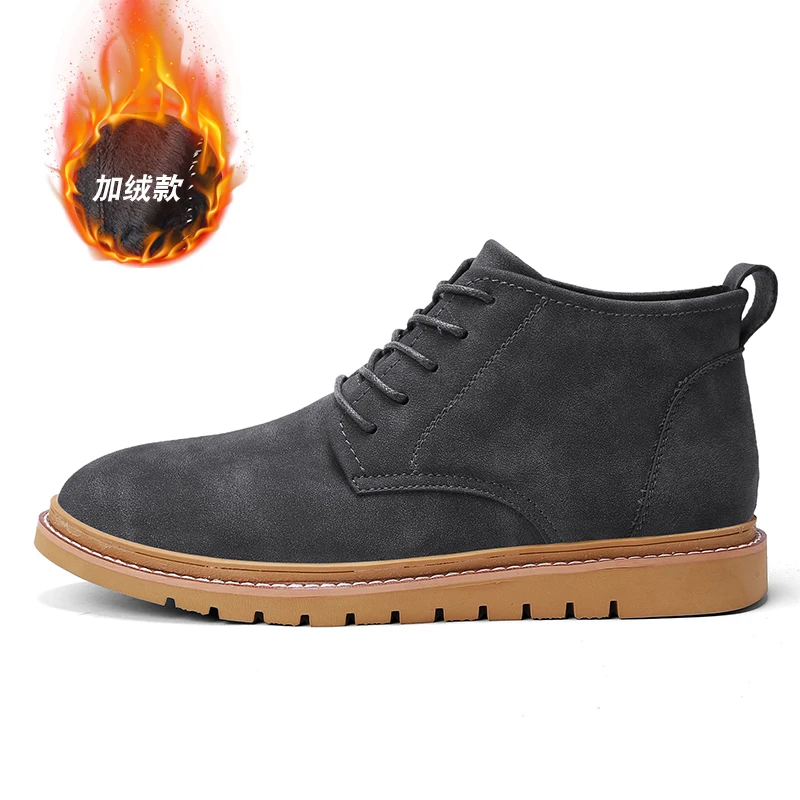 Лидер продаж, сохраняющие тепло Нескользящие уличные мужские походные зимние ботинки в британском стиле