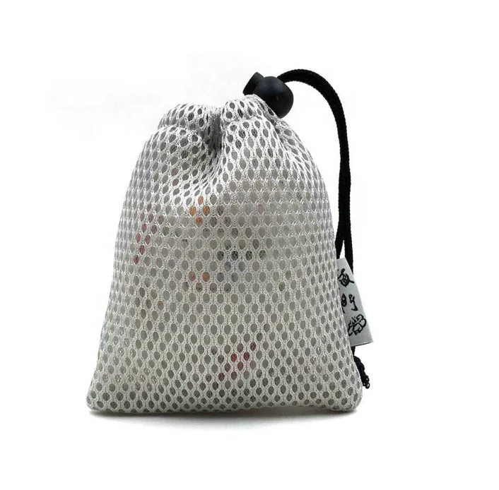 polyester soap packaging Black small drawstring nylon mesh bag