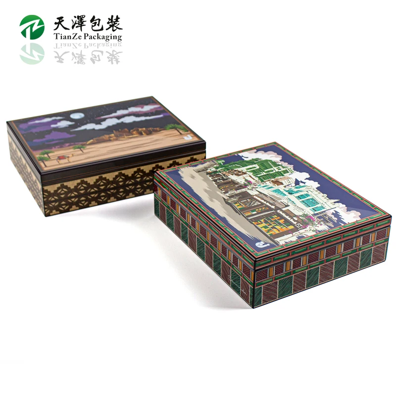 Customized High Gloss Varnish MDF Wooden Gift Box Luxury Piano Lacquer Chocolate Gift Packaging Box for Ramadan Dates