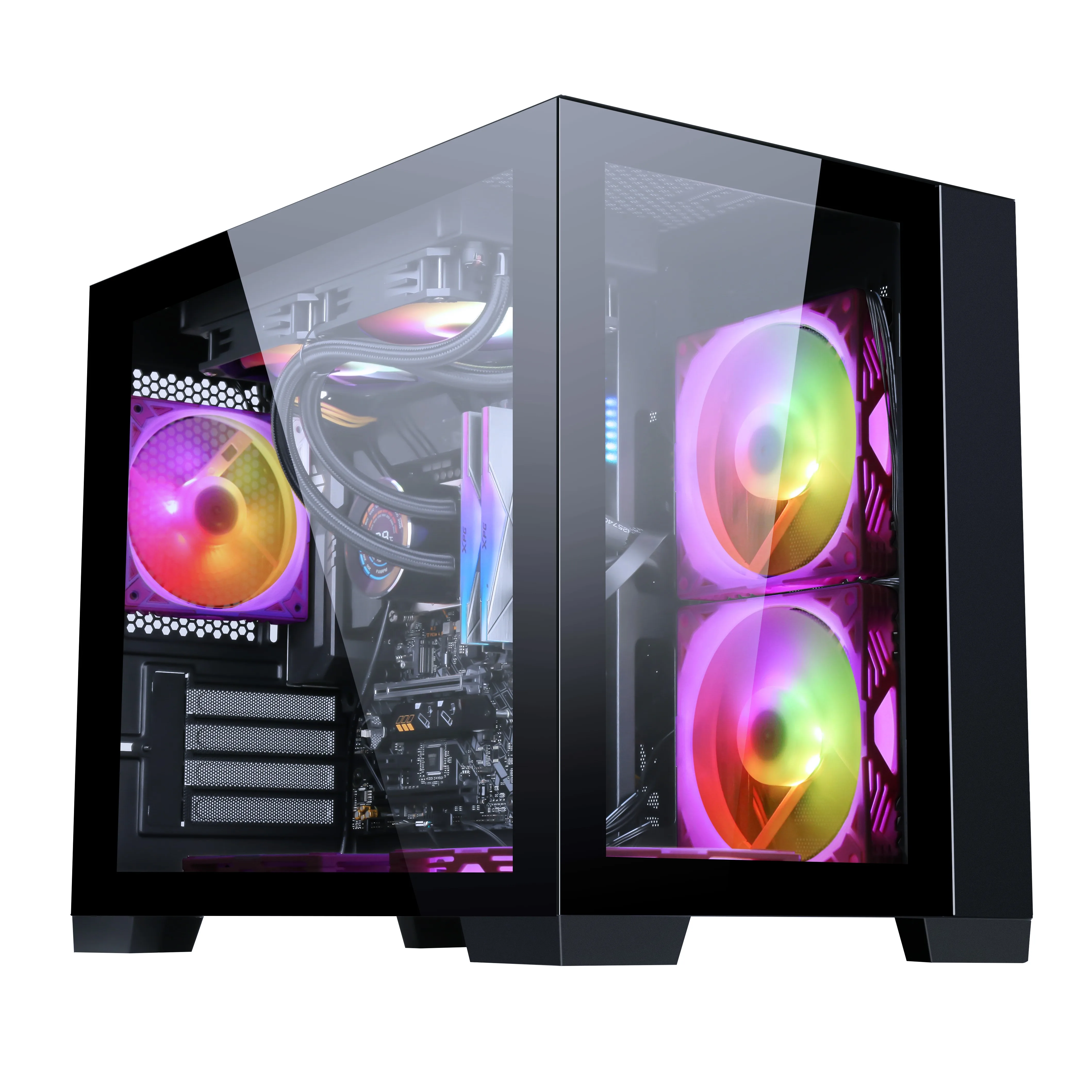 Двухсторонний стеклянный чехол SAMA itx новейшие кубические игровые компьютерные Чехлы для ПК с быстрой передачей