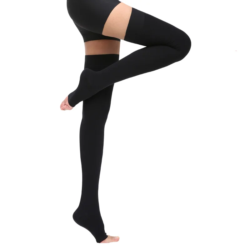 Wholesale Medical compression stockings 20-30 mmhg thigh high unisex Open toe Close toe compression socks for varicose vein