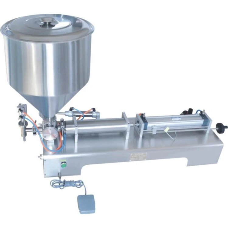 Horizontal cream filler semi automatic pneumatic paste lotion ointment filling machine