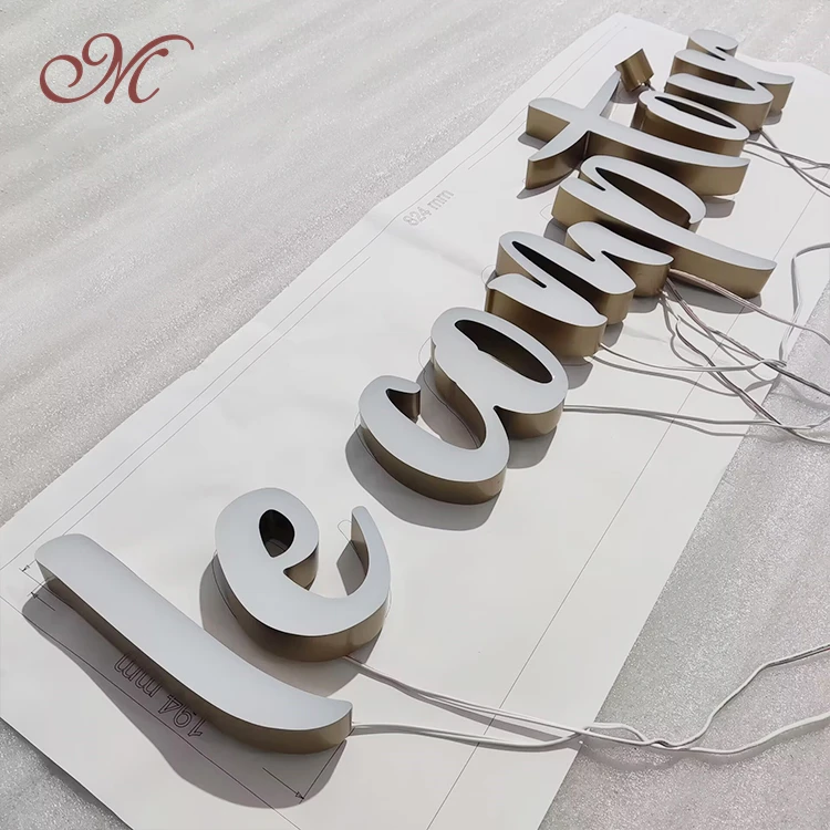 outdoor store Company brand logo 3D Led front light letter sign custom business acrylic signs