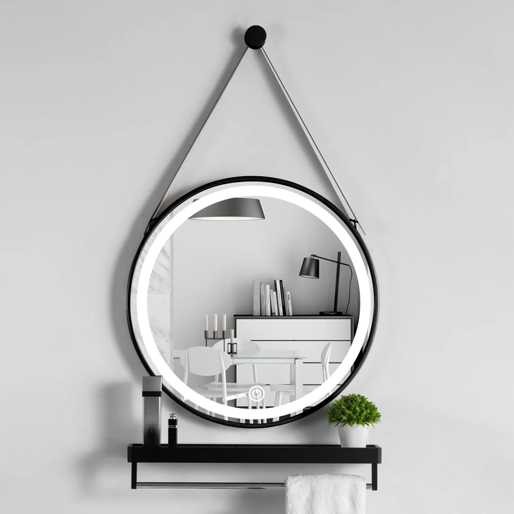 Personalized Size Frosted LED illuminated Smart Mirror Touch Switch Screen Round Bathroom Mirror