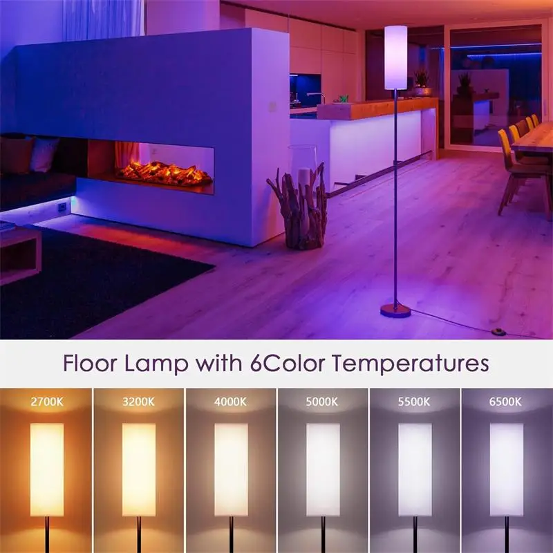Full Color RGB Floor Lamps WIFI Tuya Ambiance Indoor Corner Light Smart LED Night Light for Living room Bedroom