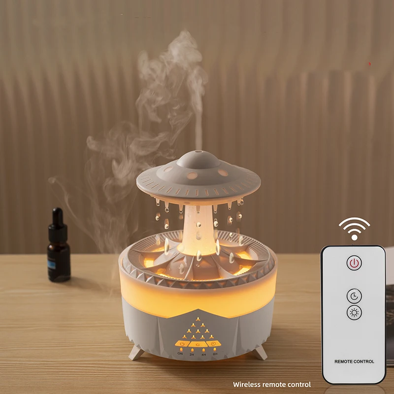 SHOUMING Portable 7 Color Lights USB Essential Oil UFO Rain Cloud Humidifier CE ROHS Aroma Diffuser