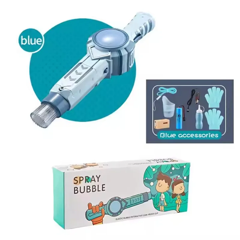 Outdoor Summer Kids Princess Handheld Wand Smoke Soap Bubble Water Gun Machine Have Fun Smoke Bubble Machine Toy For Kids