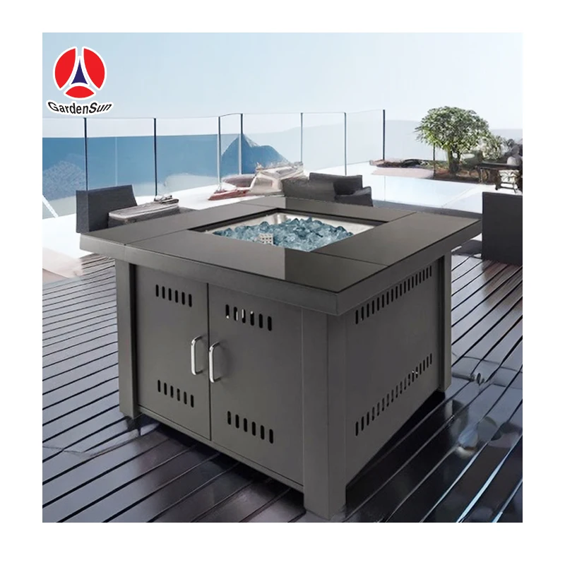 Wholesale Propane or Butane Gas Stainless Steel Modern Wind Guard Propane Outdoor Fire Pit//