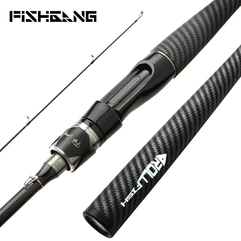 FISHGANG OEM carbon fiber fishing lure rod 24T high carbon fiber blanks 2.4m spinning casting fishing rod with integrated handle
