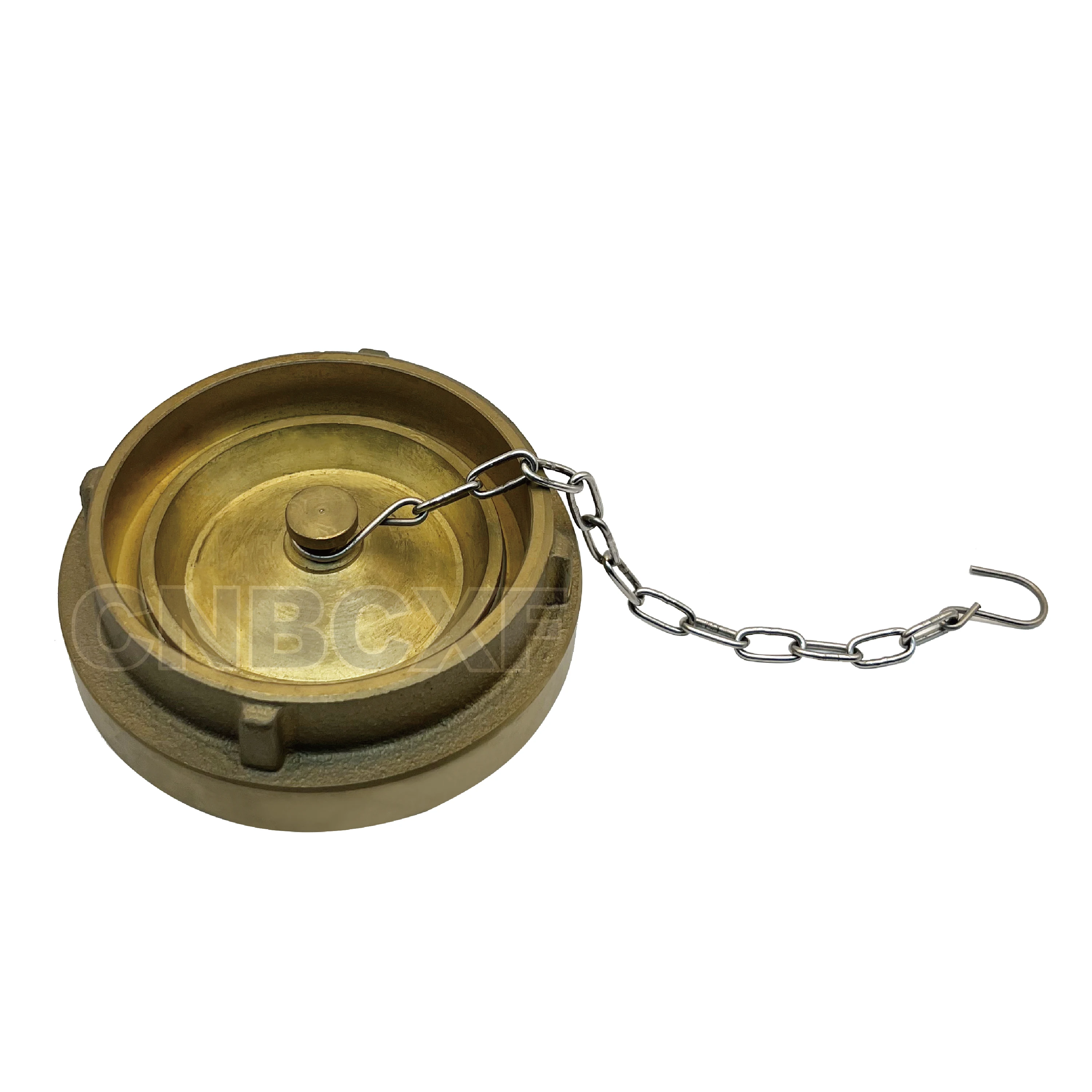 Baichuan Fire Fighting Equipment Brass Material Storz Type Male Thread Sealed Cap Blind End Cap with Chain Brass Coupling Cap