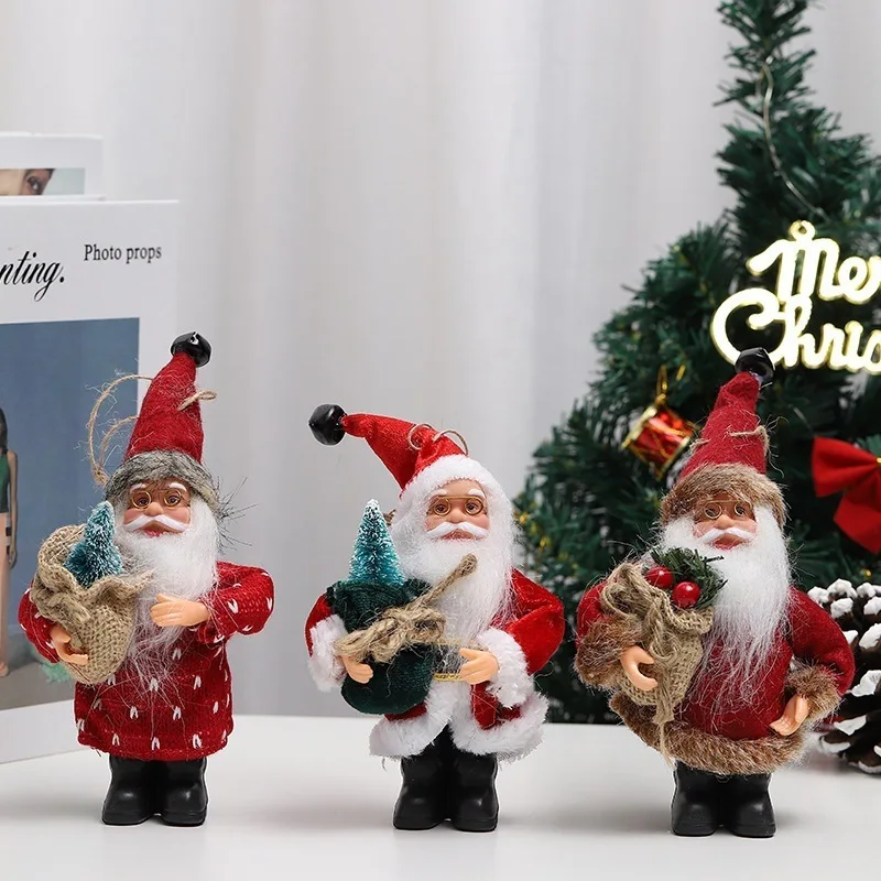 Silverbox 2025 Christmas Toy Cartoon Fabric Stuffed Santa Doll Pendant Stand-Up Desktop Christmas Gift Christmas Home Decoration