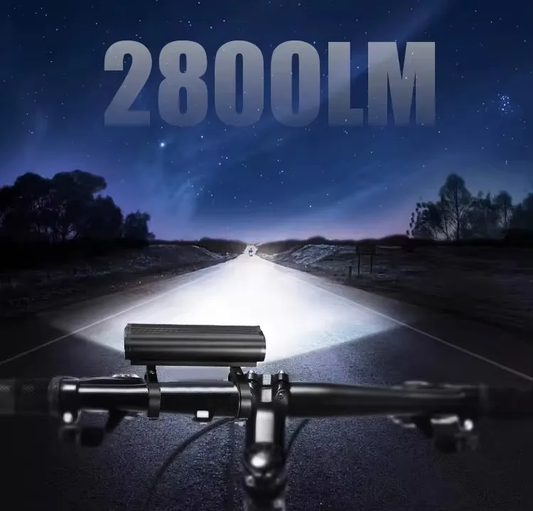 2800 Lumen USB rechargeable mtb bicycle handlebar headlight road Night Riding bike led front light Waterproof