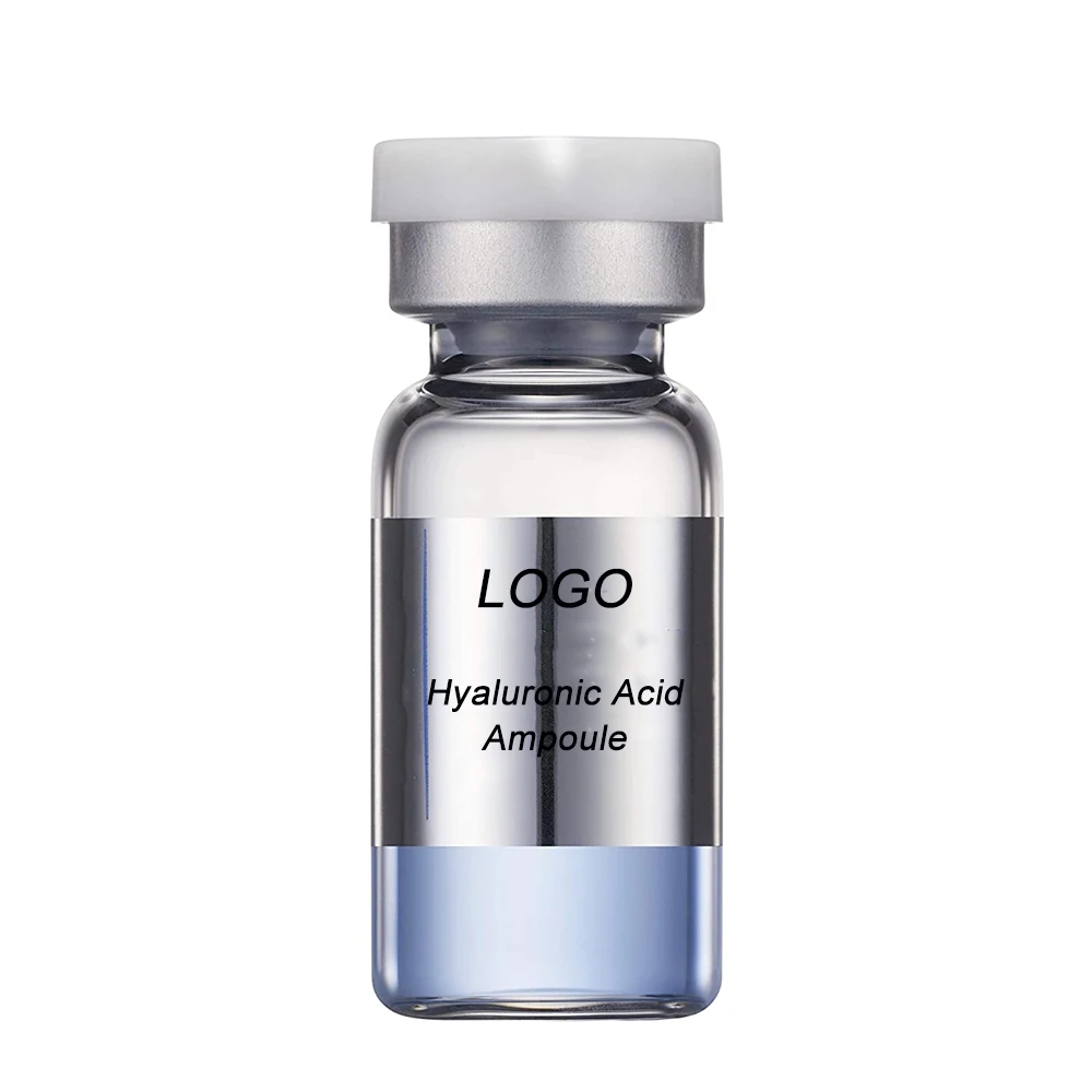 Own brand hyaluronic acid ampoule facial serum, moisturizing and anti-aging without side effects face skin care products