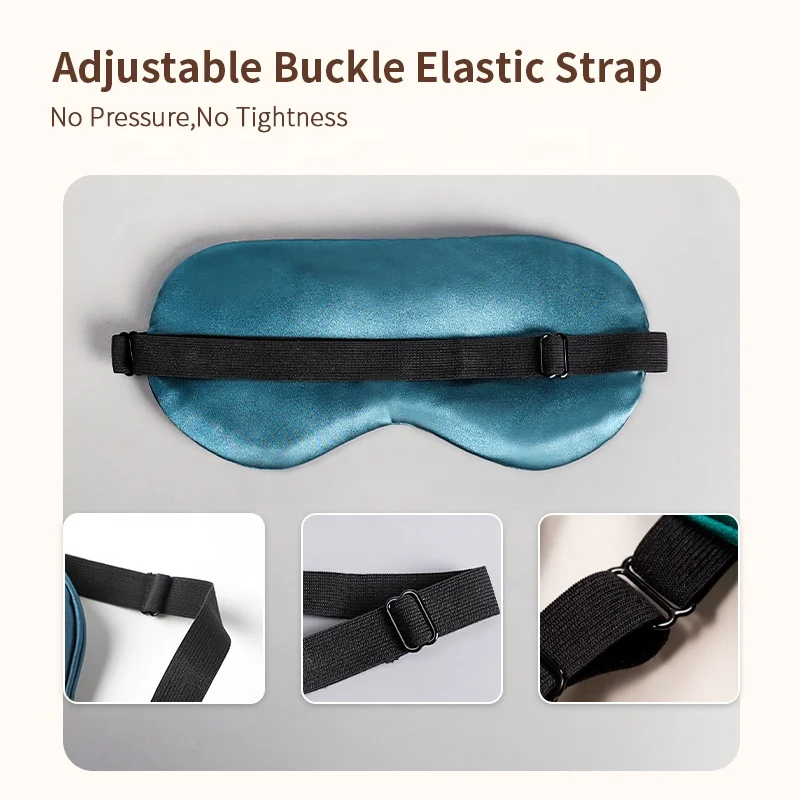 Высококачественная сатиновая маска для сна eyemask с регулируемой эластичной резинкой из шелка тутового шелкопряда вышивкой по
