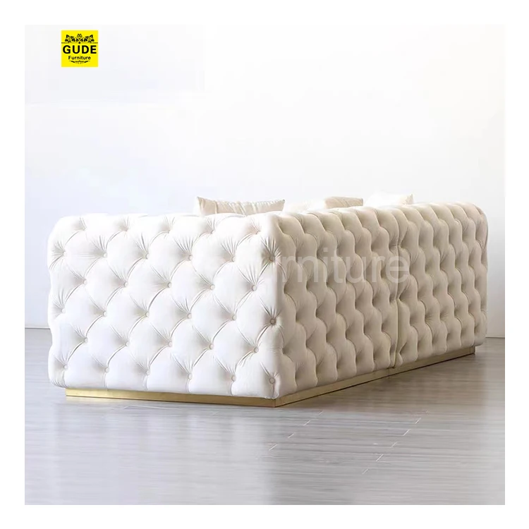 Classic Hotel Living Room Sofas Classical European Style Velvet Chesterfield Sofa Sofa Sets Modern Livingroom Furniture 2 Set