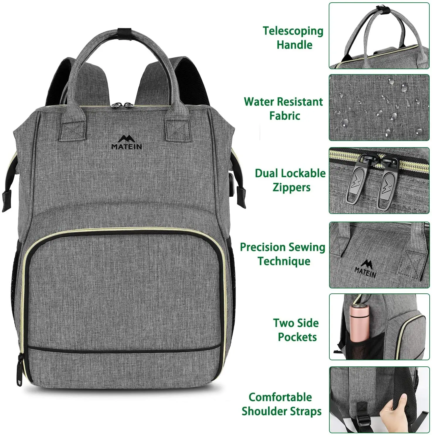 most durable anti theft travel backpack with lunch box and 15.6 inch laptop compartment for women waterproof backpack for men