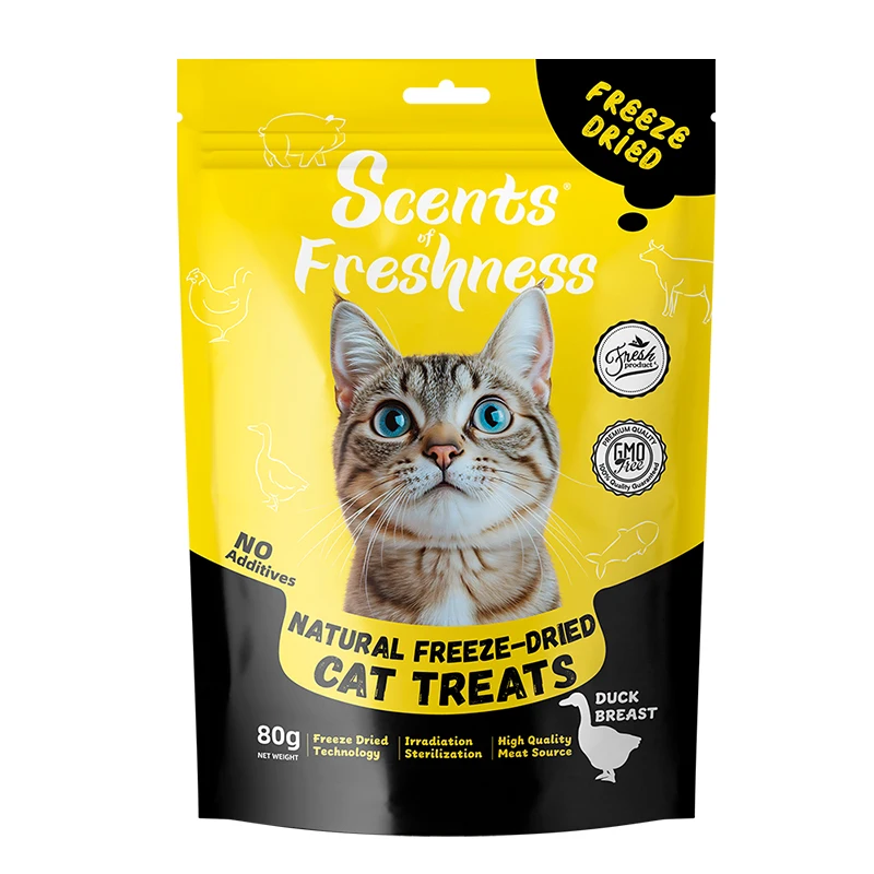 High Quality Cat Freezed Dried Weight Gain Organic Fresh Duck breast meat Freeze Dry Treat Snacks Cat Food