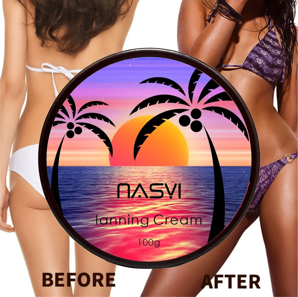 NASYI Private Label Wholesale Natural Sunless Tanning Lotion for Tanning Bed Instant Fake Tan Vegan Self Tanner 100g Custom Logo