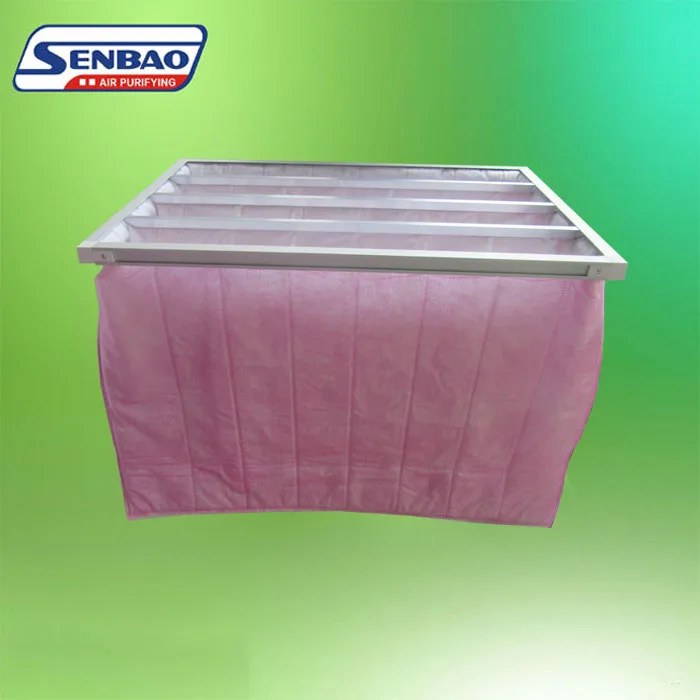 Dust collection synthetic fiber bag air filter for clean room