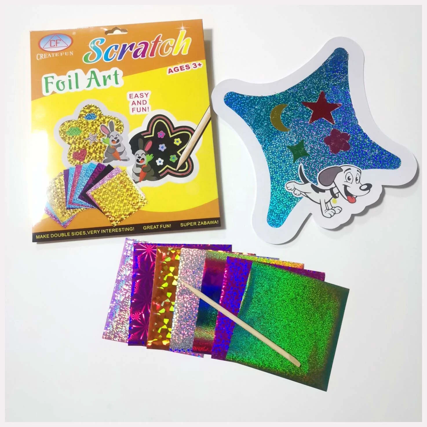 Hot Sell DIY Toy Colorful Self-adhesive Foil Painting Art and Crafts Sets for kids