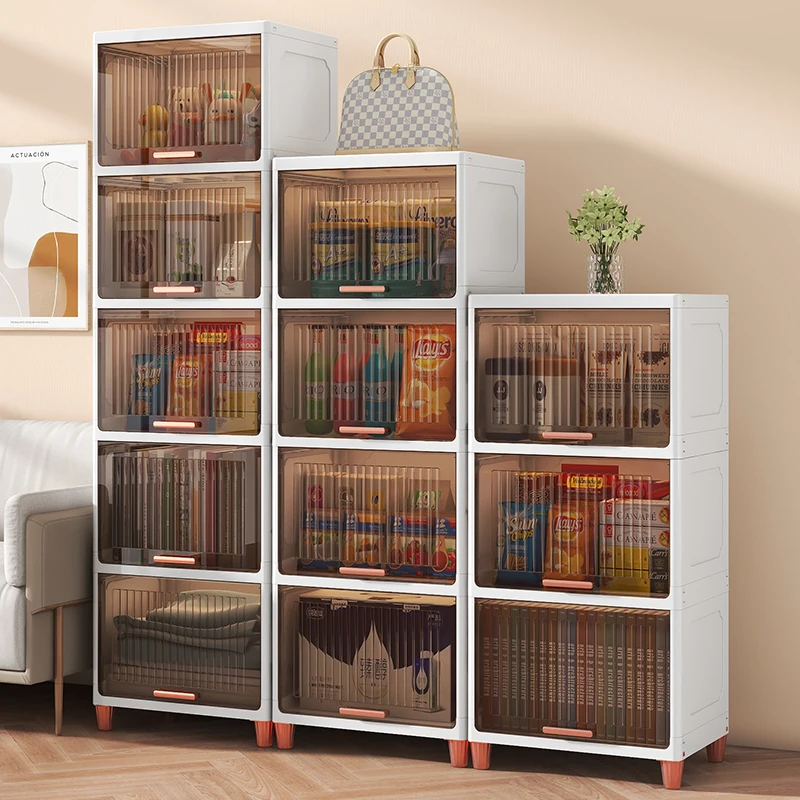 Multi functional save space plastic storage cabinet pull out storage rack for kitchen bathroom living room