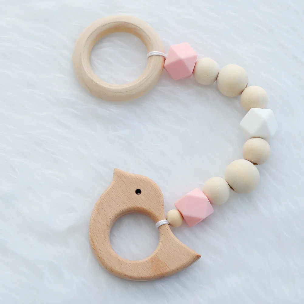 
Wooden beads decorative hanging ornaments, baby wooden toys, beaded teeth sticks 