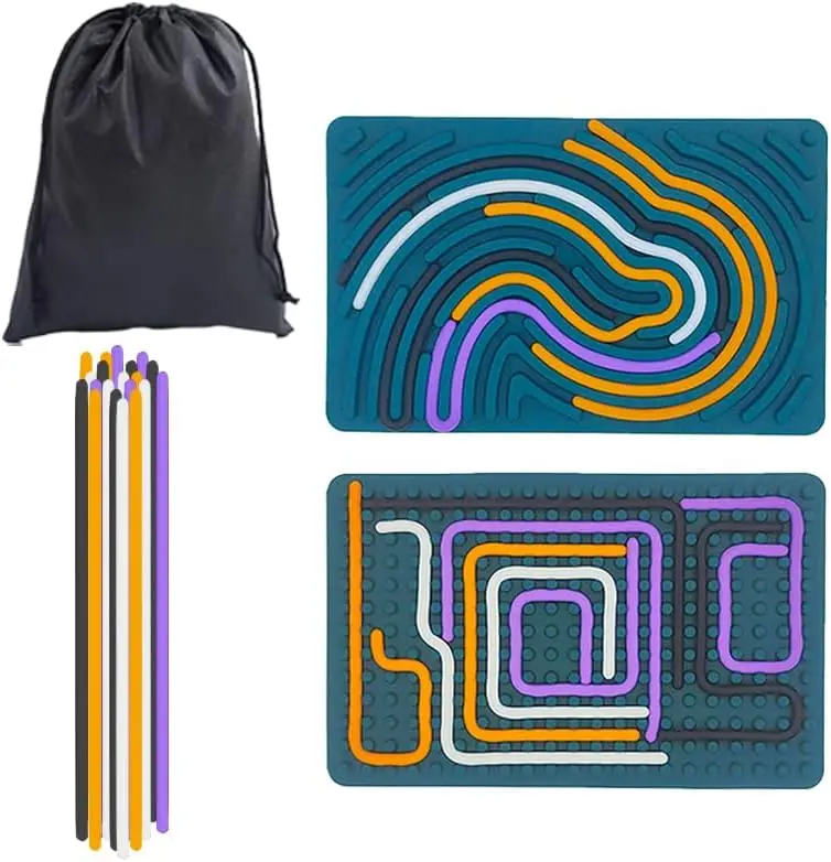 Double-Sided Silicone Sensory Activity Board DIY Toy for Kids Autistic Children Anxiety & Stress Relief Calming Fidget Toy Gift