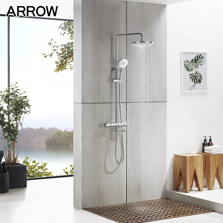 OEM Wall Mounted Rainfall  Sanitary Ware Shower Faucet Thermostatic Shower Head Shower Set Faucets