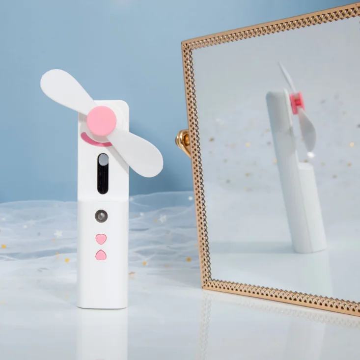 water replenishment instrument Nano Facial Mist Sprayer Face Spray Water Meter Handheld Mini Small USB Fan With Led flashlight