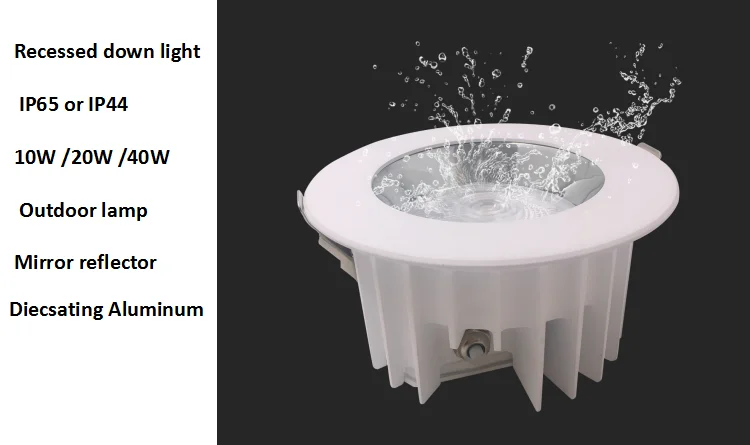 BARON IP65 waterproof anti-glare indoor  Die-casting Aluminum recessed  led downlight12w 20w 40w   for office hotel hospital