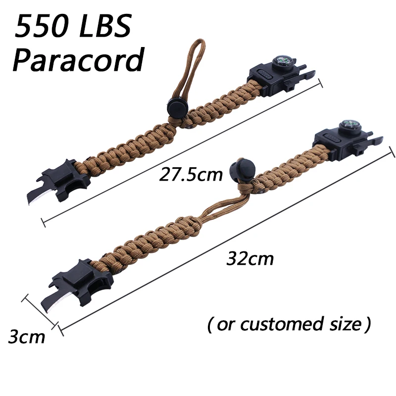 
Manufacturer OEM Adjustable LED Paracord Survival Bracelet Logo 