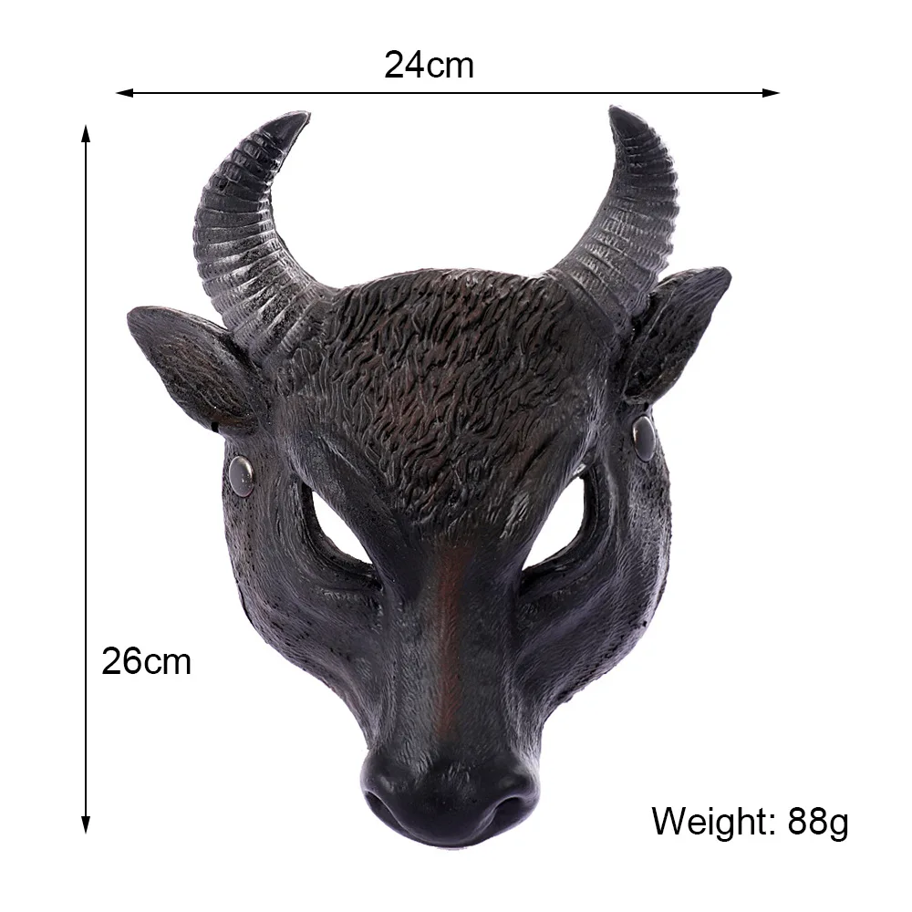 Halloween Easter Carnival Party Half Face PU Foam 3D Realistic Animal Buffalo Bull Head Mask