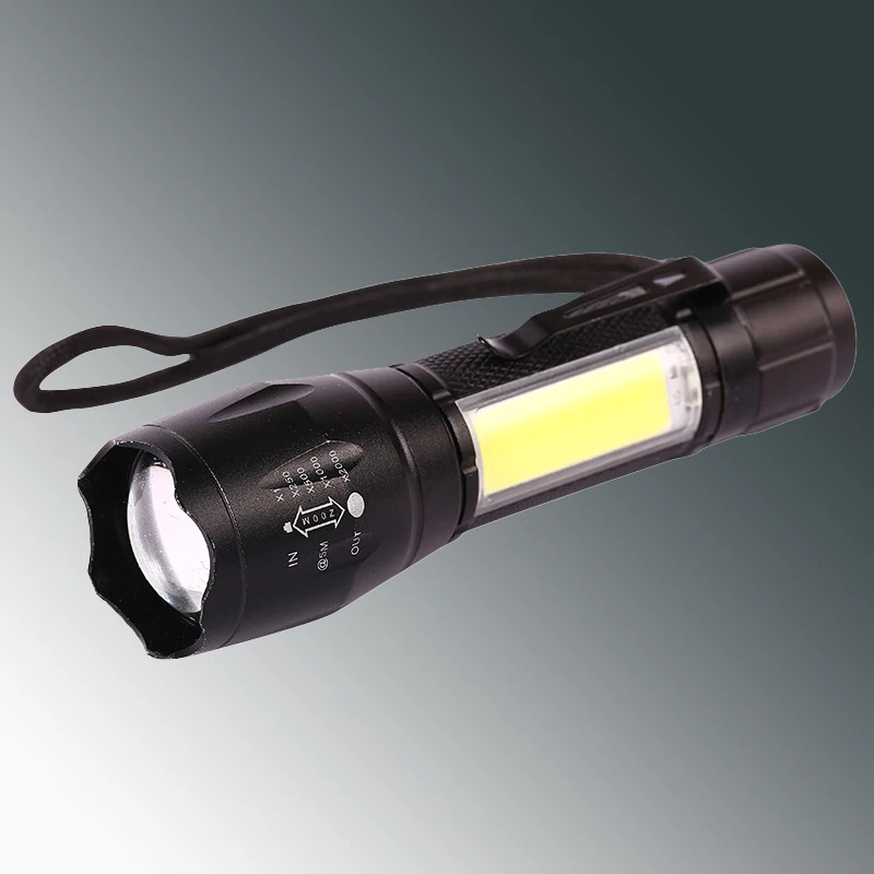 Brightenlux Super Power Portable Zoomable COB Side Light Handle Waterproof XPE LED Flashlight